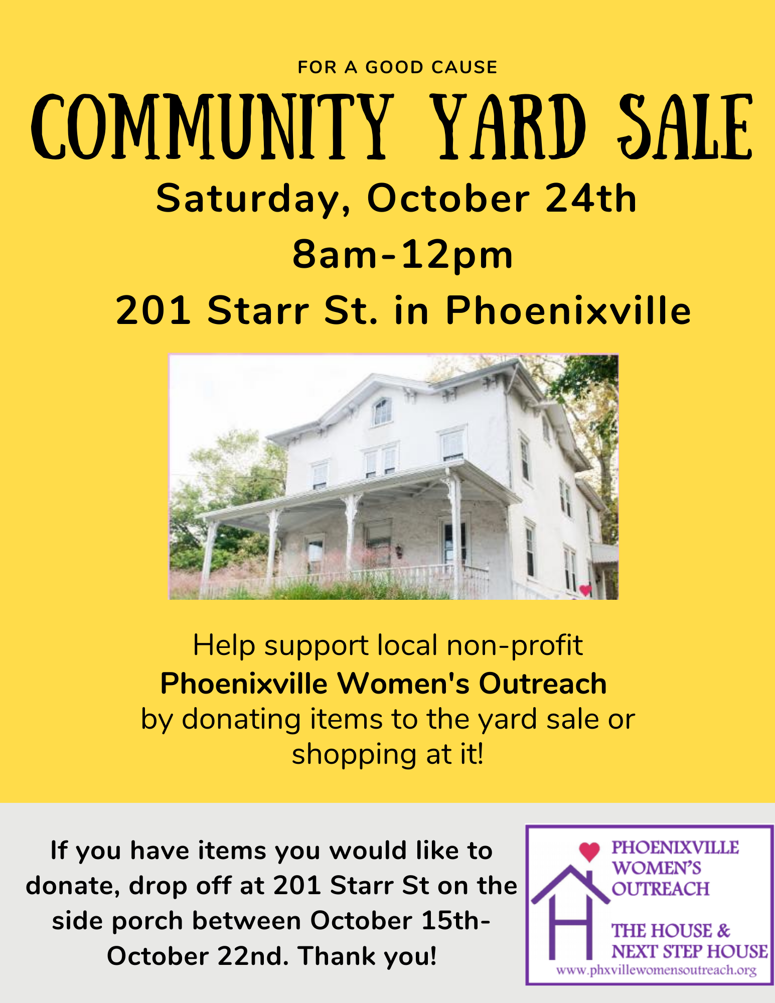 YARD SALE.10.24.2020 Phoenixville Public Library
